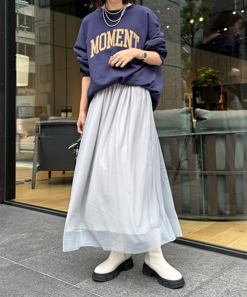 DouDou(ドゥドゥ)の「ソフトチュールスカート(スカート・レディース・グレー/ブラック・FREE)」の16枚目の写真