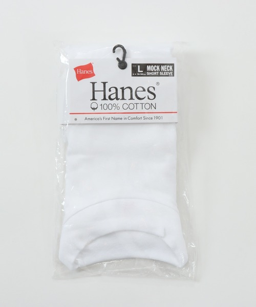 HANES（ヘインズ）の「【Hanes/ヘインズ】メンズ メンズ モックネックTシャツ（Tシャツ/カットソー・メンズ・ホワイト/ブラック/ダークグレー・SMALL/MEDIUM/LARGE/X-LARGE）」の6枚目の写真