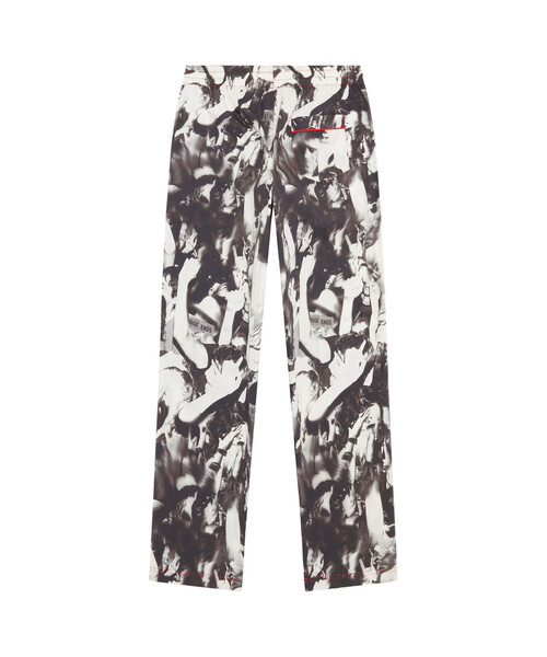 DIESEL（ディーゼル）の「メンズ パンツ ルームウェア オールオーバープリント（その他パンツ・メンズ・ホワイト×ブラック・LARGE/MEDIUM/SMALL/XX-LARGE/X-LARGE）」の2枚目の写真