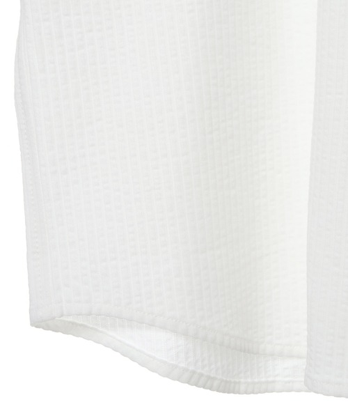 CROWDED CLOSET（クラウデッドクローゼット）の「【HIGH COOL(ハイクール)】ストライプ サッカージャージ７分袖シャツ（ポロシャツ・メンズ・ネイビー/ホワイト/ダークネイビー・01/02/03/04）」の15枚目の写真