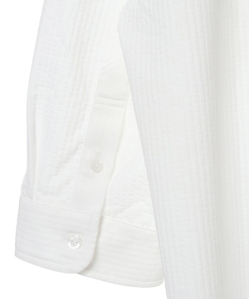 CROWDED CLOSET（クラウデッドクローゼット）の「【HIGH COOL(ハイクール)】ストライプ サッカージャージ７分袖シャツ（ポロシャツ・メンズ・ネイビー/ホワイト/ダークネイビー・01/02/03/04）」の17枚目の写真