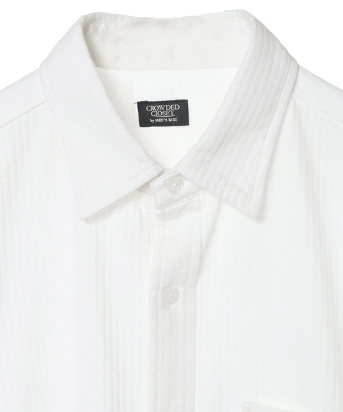 CROWDED CLOSET（クラウデッドクローゼット）の「【HIGH COOL(ハイクール)】ストライプ サッカージャージ７分袖シャツ（ポロシャツ・メンズ・ネイビー/ホワイト/ダークネイビー・01/02/03/04）」の13枚目の写真