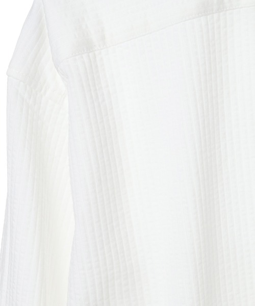 CROWDED CLOSET（クラウデッドクローゼット）の「【HIGH COOL(ハイクール)】ストライプ サッカージャージ７分袖シャツ（ポロシャツ・メンズ・ネイビー/ホワイト/ダークネイビー・01/02/03/04）」の18枚目の写真