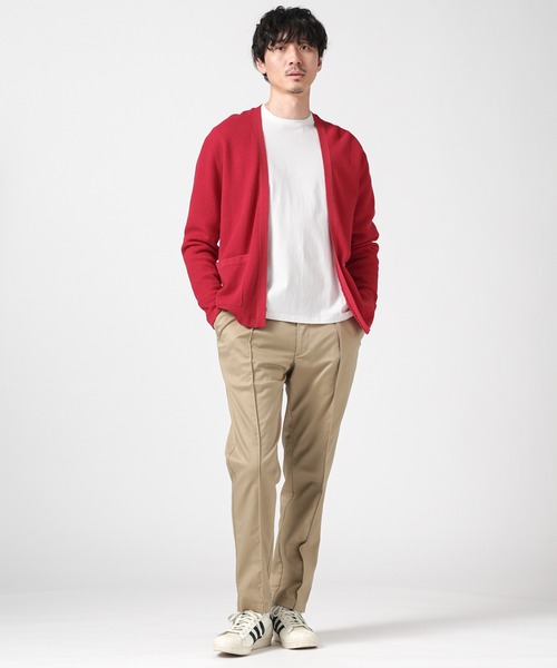 NANO universe（ナノユニバース）の「LB.03/コットンシルケット鹿の子トッパーカーディガン（カーディガン/ボレロ・メンズ・モカ/レッド/ブラック・S/M/L）」の5枚目の写真