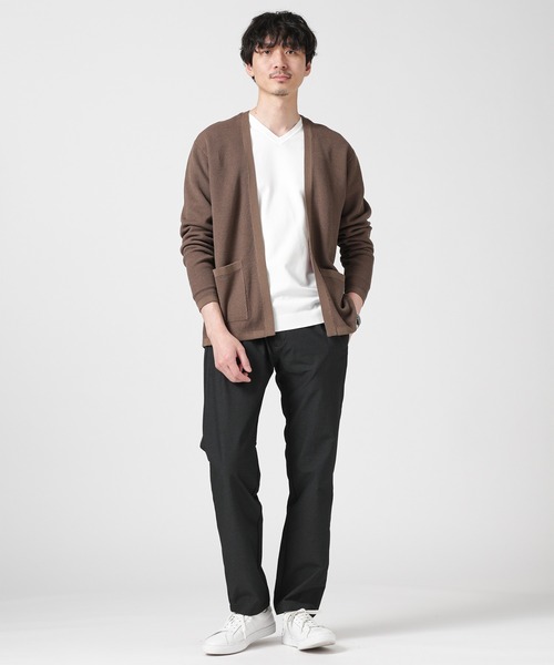NANO universe（ナノユニバース）の「LB.03/コットンシルケット鹿の子トッパーカーディガン（カーディガン/ボレロ・メンズ・モカ/レッド/ブラック・S/M/L）」の6枚目の写真