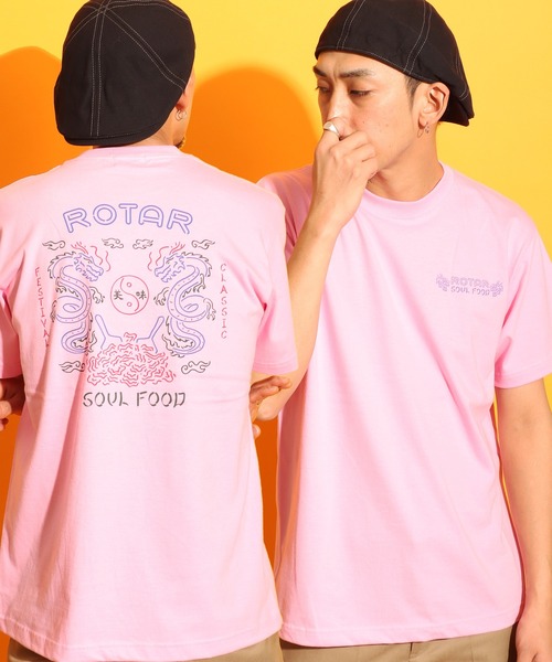 ROTAR(ローター)の「SOUL FOOD Tee(Tシャツ/カットソー・メンズ・ピンク/ブラック/イエロー系その他/ホワイト・SMALL/LARGE/MEDIUM/X-LARGE)」の4枚目の写真