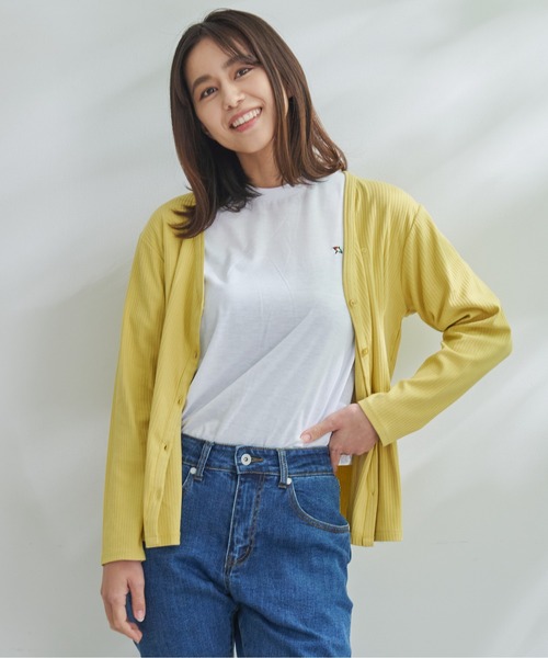 Arnold Palmer（アーノルドパーマー）の「ランダムリブ Vネック UV カーディガン（カーディガン/ボレロ・レディース・ブルー/ホワイト/イエロー・S/M/L）」の3枚目の写真