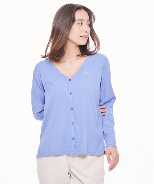 Arnold Palmer（アーノルドパーマー）の「ランダムリブ Vネック UV カーディガン（カーディガン/ボレロ・レディース・ブルー/ホワイト/イエロー・S/M/L）」の2枚目の写真