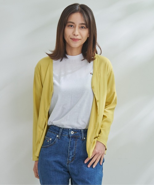 Arnold Palmer（アーノルドパーマー）の「ランダムリブ Vネック UV カーディガン（カーディガン/ボレロ・レディース・ブルー/ホワイト/イエロー・S/M/L）」の7枚目の写真