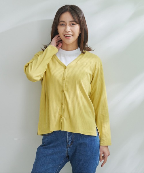 Arnold Palmer（アーノルドパーマー）の「ランダムリブ Vネック UV カーディガン（カーディガン/ボレロ・レディース・ブルー/ホワイト/イエロー・S/M/L）」の8枚目の写真