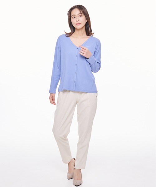 Arnold Palmer（アーノルドパーマー）の「ランダムリブ Vネック UV カーディガン（カーディガン/ボレロ・レディース・ブルー/ホワイト/イエロー・S/M/L）」の12枚目の写真