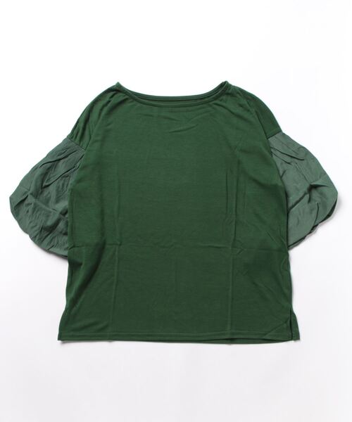 REAL CUBE(リアルキューブ)の「サテンバルーンスリーブカットソー(Tシャツ/カットソー・レディース・ワインレッド/グリーン/ブラック・M)」の3枚目の写真