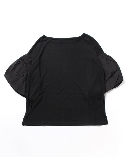 REAL CUBE(リアルキューブ)の「サテンバルーンスリーブカットソー(Tシャツ/カットソー・レディース・ワインレッド/グリーン/ブラック・M)」の2枚目の写真
