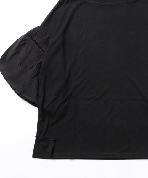 REAL CUBE(リアルキューブ)の「サテンバルーンスリーブカットソー(Tシャツ/カットソー・レディース・ワインレッド/グリーン/ブラック・M)」の4枚目の写真