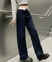 ウエストベルト 折り返し デザインパンツ