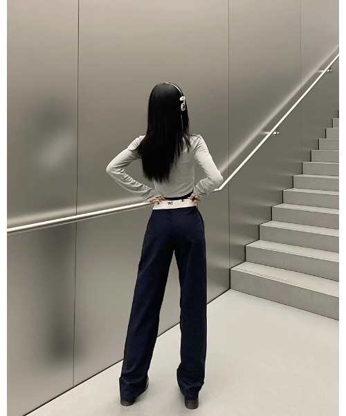 Ada.（エイダ）の「ウエストベルト 折り返し デザインパンツ（その他パンツ・レディース・ベージュ/ダークネイビー・L/M）」の13枚目の写真