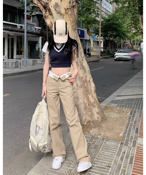 Ada.（エイダ）の「ウエストベルト 折り返し デザインパンツ（その他パンツ・レディース・ベージュ/ダークネイビー・L/M）」の22枚目の写真