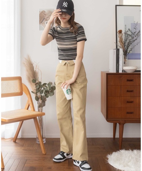 セール】ウエストベルト 折り返し デザインパンツ（その他パンツ