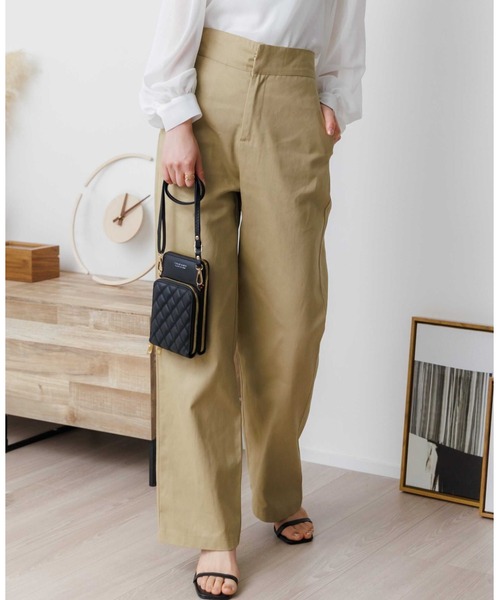 Tibi ティビ リブ折り返し ハイウエスト パンツ セール】ウエストベルト 折り返し デザインパンツ（その他パンツ