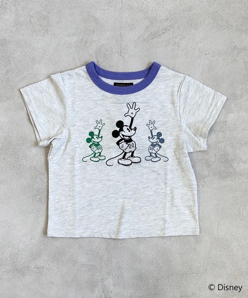 BIG FIELD（ビッグフィールド）の「【Disney】ミッキーマウス ハンソデTシャツ(80～150cm）（Tシャツ/カットソー・キッズ・チャコール/オレンジ/グリーン/アイボリー・80/90/95/100/110/120/130/140/150）」の2枚目の写真