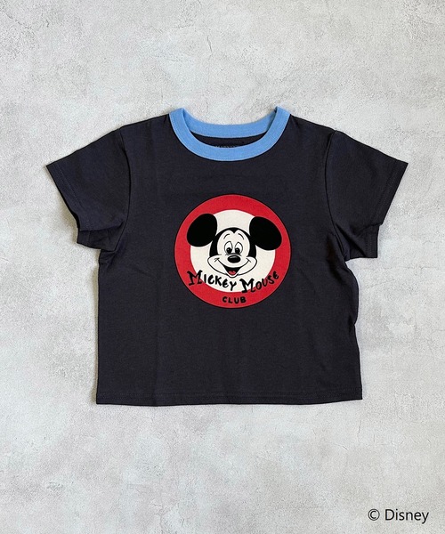 BIG FIELD（ビッグフィールド）の「【Disney】ミッキーマウス ハンソデTシャツ(80～150cm）（Tシャツ/カットソー・キッズ・チャコール/オレンジ/グリーン/アイボリー・80/90/95/100/110/120/130/140/150）」の5枚目の写真