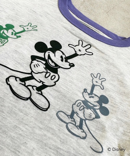 BIG FIELD（ビッグフィールド）の「【Disney】ミッキーマウス ハンソデTシャツ(80～150cm）（Tシャツ/カットソー・キッズ・チャコール/オレンジ/グリーン/アイボリー・80/90/95/100/110/120/130/140/150）」の6枚目の写真