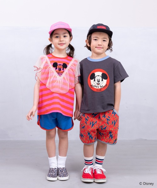 BIG FIELD（ビッグフィールド）の「【Disney】ミッキーマウス ハンソデTシャツ(80～150cm）（Tシャツ/カットソー・キッズ・チャコール/オレンジ/グリーン/アイボリー・80/90/95/100/110/120/130/140/150）」の14枚目の写真
