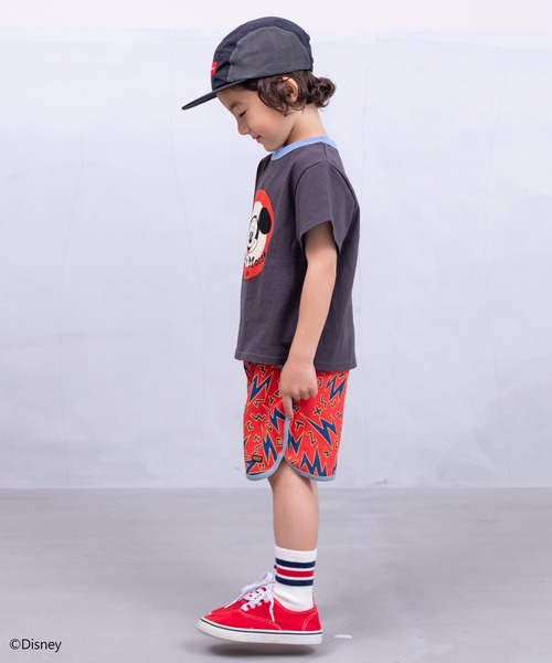 BIG FIELD（ビッグフィールド）の「【Disney】ミッキーマウス ハンソデTシャツ(80～150cm）（Tシャツ/カットソー・キッズ・チャコール/オレンジ/グリーン/アイボリー・80/90/95/100/110/120/130/140/150）」の8枚目の写真