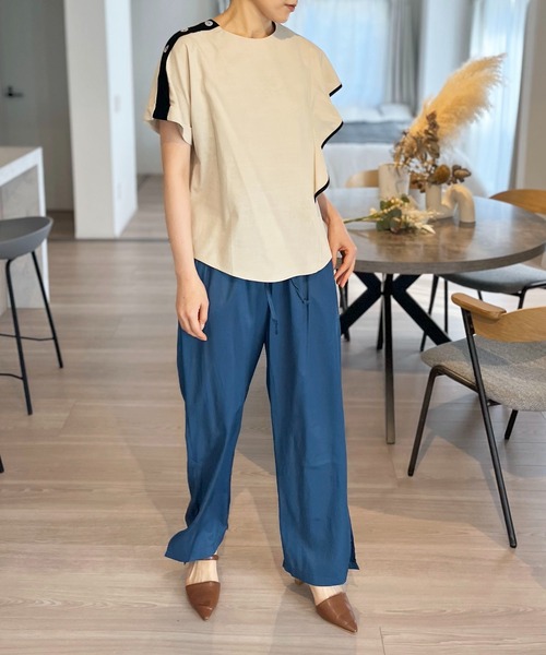 Jewelobe（ジュエローブ）の「グロシービビッドリラックスパンツ（その他パンツ・レディース・ブラック/ブルー/グリーン/パープル/マスタード・FREE）」の21枚目の写真