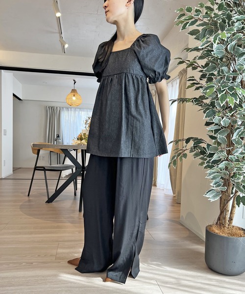 Jewelobe（ジュエローブ）の「グロシービビッドリラックスパンツ（その他パンツ・レディース・ブラック/ブルー/グリーン/パープル/マスタード・FREE）」の22枚目の写真