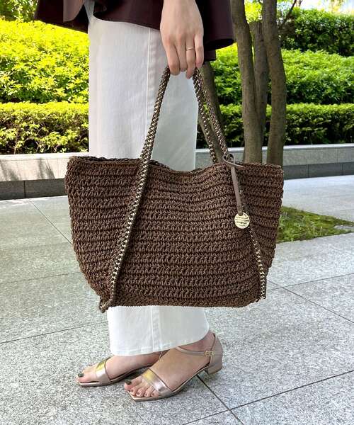 OPAQUE.CLIP（オペークドットクリップ）の「◆フリルかぎ針あみバッグ【A4収納可/軽量】（トートバッグ・レディース・ブラック/ブラウン系・00）」の3枚目の写真