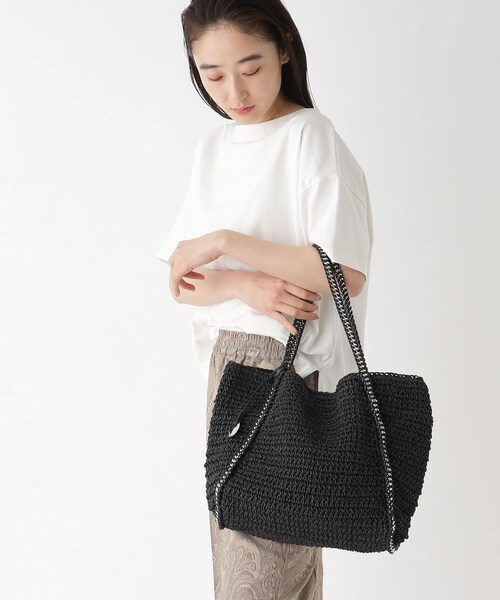 OPAQUE.CLIP（オペークドットクリップ）の「◆フリルかぎ針あみバッグ【A4収納可/軽量】（トートバッグ・レディース・ブラック/ブラウン系・00）」の8枚目の写真