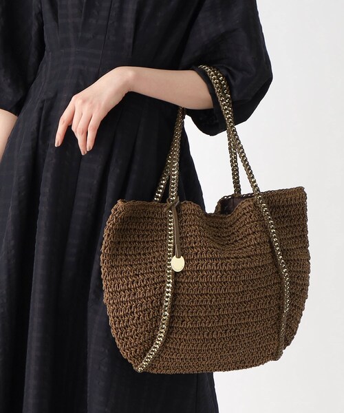 OPAQUE.CLIP（オペークドットクリップ）の「◆フリルかぎ針あみバッグ【A4収納可/軽量】（トートバッグ・レディース・ブラック/ブラウン系・00）」の10枚目の写真