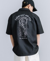オーバーサイズ マリアルード レギュラーカラー半袖シャツ