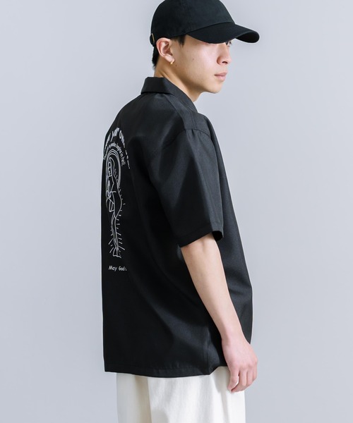 Rocky Monroe(ロッキーモンロー)の「オーバーサイズ マリアルード レギュラーカラー半袖シャツ(シャツ/ブラウス・メンズ・ブラック/ダークグリーン/グレー・M/L/XL)」の8枚目の写真