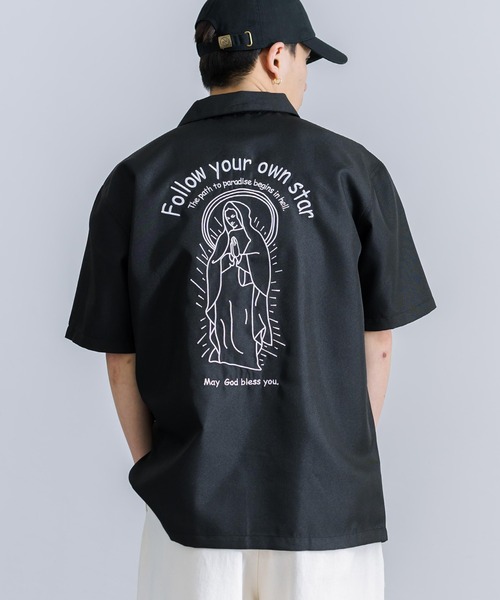 Rocky Monroe(ロッキーモンロー)の「オーバーサイズ マリアルード レギュラーカラー半袖シャツ(シャツ/ブラウス・メンズ・ブラック/ダークグリーン/グレー・M/L/XL)」の19枚目の写真
