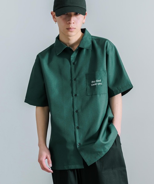 Rocky Monroe(ロッキーモンロー)の「オーバーサイズ マリアルード レギュラーカラー半袖シャツ(シャツ/ブラウス・メンズ・ブラック/ダークグリーン/グレー・M/L/XL)」の9枚目の写真