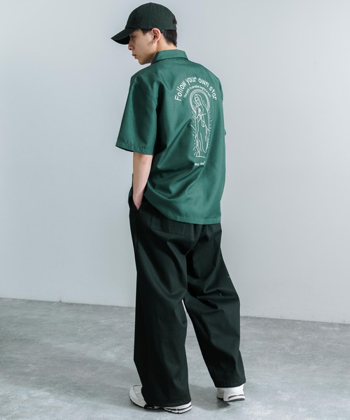 Rocky Monroe(ロッキーモンロー)の「オーバーサイズ マリアルード レギュラーカラー半袖シャツ(シャツ/ブラウス・メンズ・ブラック/ダークグリーン/グレー・M/L/XL)」の20枚目の写真