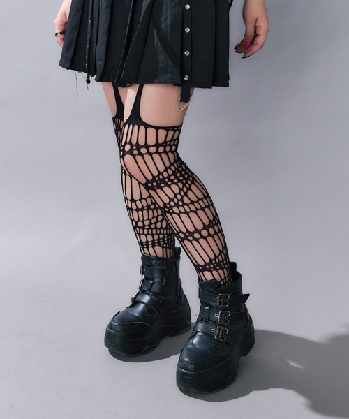 WEGO（ウィゴー）の「WEGO/【一部店限定】スパイダーウェブ網タイツ  