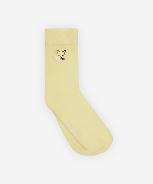 Maison Kitsune（メゾンキツネ）の「TONAL FOX HEAD PATCH SOCKS（ソックス/靴下・メンズ・ホワイト/ピンク系その他/ミント/レモンイエロー・S/M）」の3枚目の写真