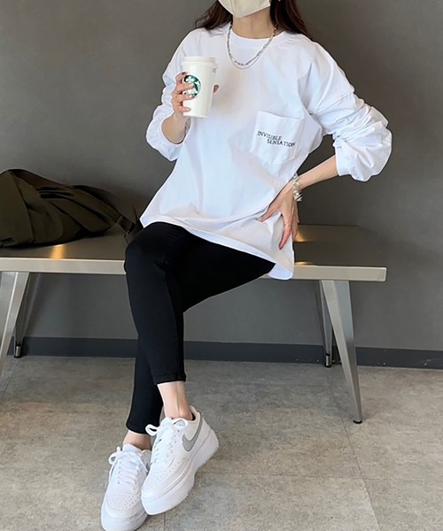 INTERPLAY(インタープレイ)の「【INTERPLAY x PEN】「INVISIBLE SENSATION」ポケット ロンTee(Tシャツ/カットソー・レディース・ライトグレー/ホワイト/ブラック・FREE)」の2枚目の写真