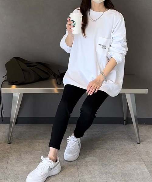 INTERPLAY(インタープレイ)の「【INTERPLAY x PEN】「INVISIBLE SENSATION」ポケット ロンTee(Tシャツ/カットソー・レディース・ライトグレー/ホワイト/ブラック・FREE)」の4枚目の写真