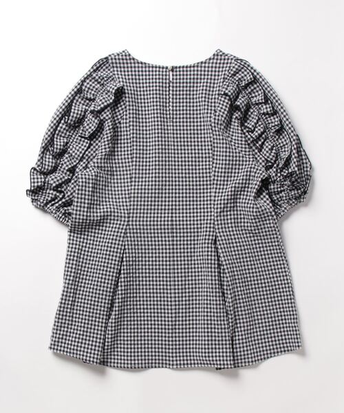 INTERPLANET（インタープラネット）の「ワッシャーギンガムチェックフリルボリューム袖プルオーバー（シャツ/ブラウス・レディース・ブラウン/ネイビー・FREE）」の19枚目の写真