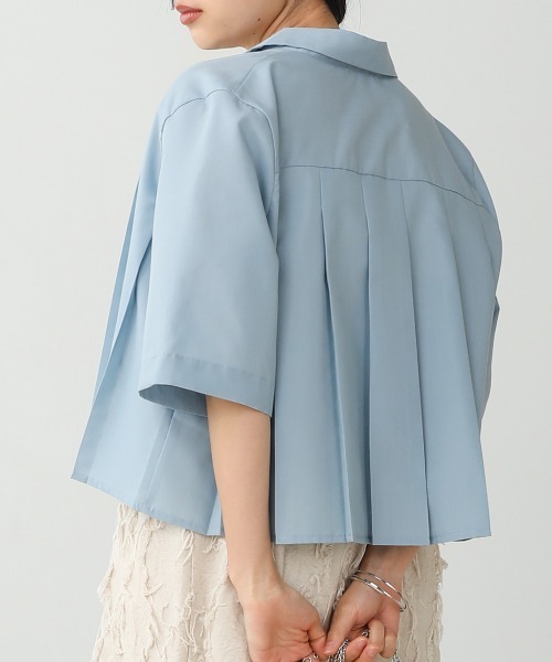 Bab(バブ)の「プリーツシャツブラウス(シャツ/ブラウス・レディース・サックスブルー/オフホワイト/グレイッシュベージュ・M)」の19枚目の写真