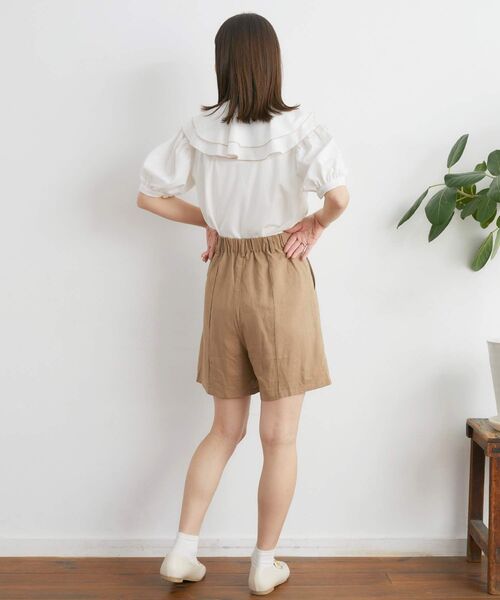 RETRO GIRL（レトロガール）の「ダブルフリル襟ボウタイBL（シャツ/ブラウス・レディース・ブルー/オフホワイト/ピンク・FREE）」の7枚目の写真