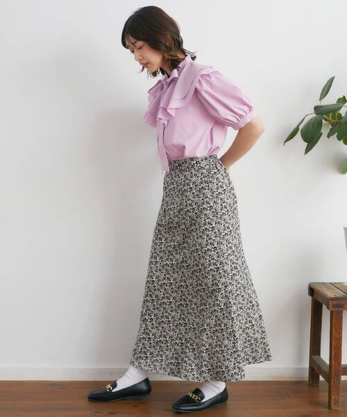 RETRO GIRL（レトロガール）の「ダブルフリル襟ボウタイBL（シャツ/ブラウス・レディース・ブルー/オフホワイト/ピンク・FREE）」の12枚目の写真