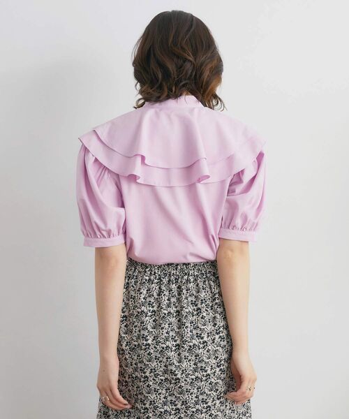 RETRO GIRL（レトロガール）の「ダブルフリル襟ボウタイBL（シャツ/ブラウス・レディース・ブルー/オフホワイト/ピンク・FREE）」の17枚目の写真