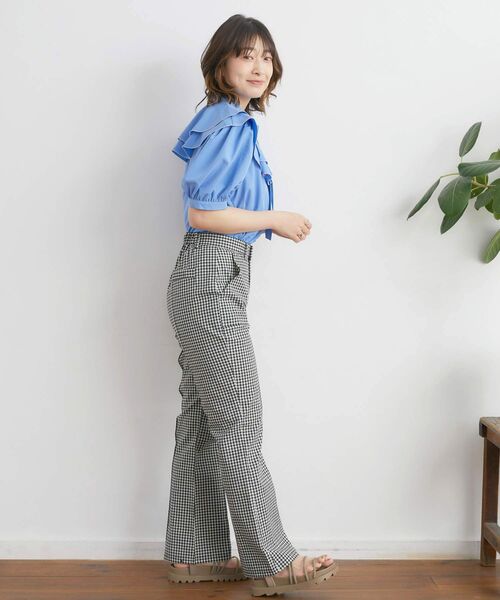 RETRO GIRL（レトロガール）の「ダブルフリル襟ボウタイBL（シャツ/ブラウス・レディース・ブルー/オフホワイト/ピンク・FREE）」の20枚目の写真