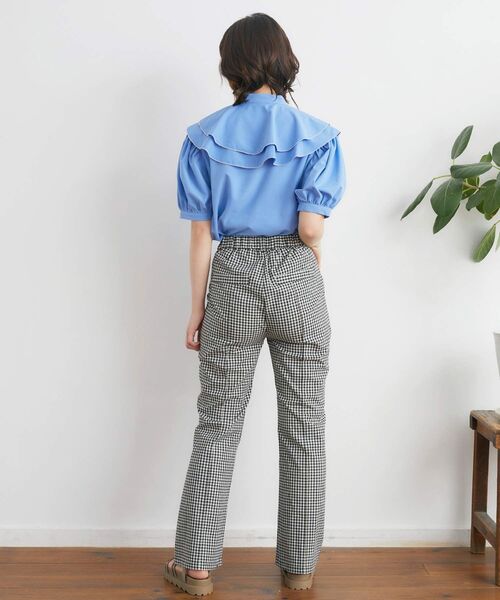 RETRO GIRL（レトロガール）の「ダブルフリル襟ボウタイBL（シャツ/ブラウス・レディース・ブルー/オフホワイト/ピンク・FREE）」の21枚目の写真