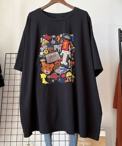 SHEENA（シーナ）の「グラフィックロゴBIGＴシャツ（Tシャツ/カットソー・レディース・ブラック/ホワイト/グリーン/オレンジ・M）」の11枚目の写真